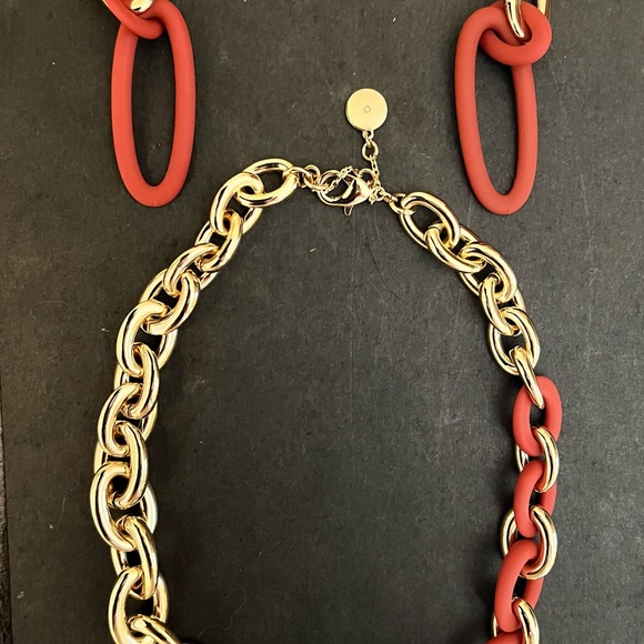 Vince Camuto Jewelry - Vince Camuto Gold and Rust/Copper Collar Necklac, Comfy Clip on Earrings Set